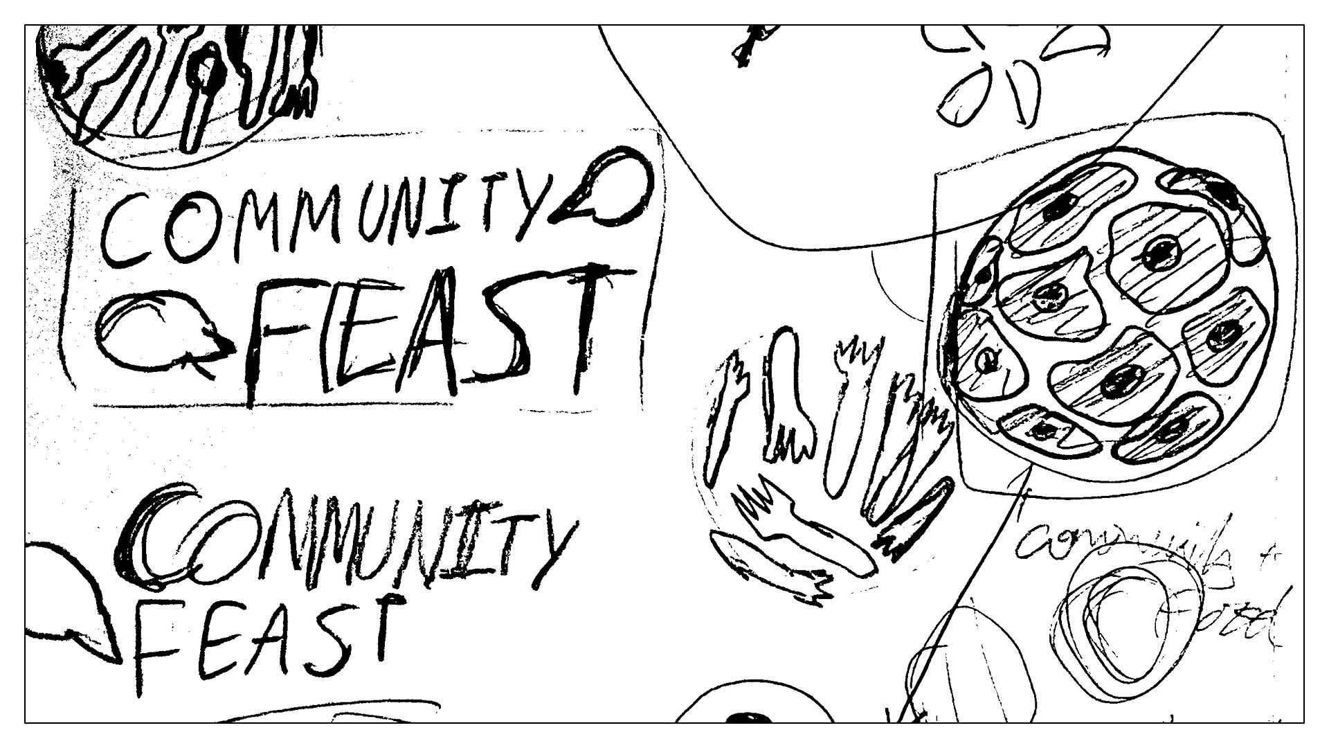 A clock in the foreground 
		with a blue sky, clouds and a sun in the background