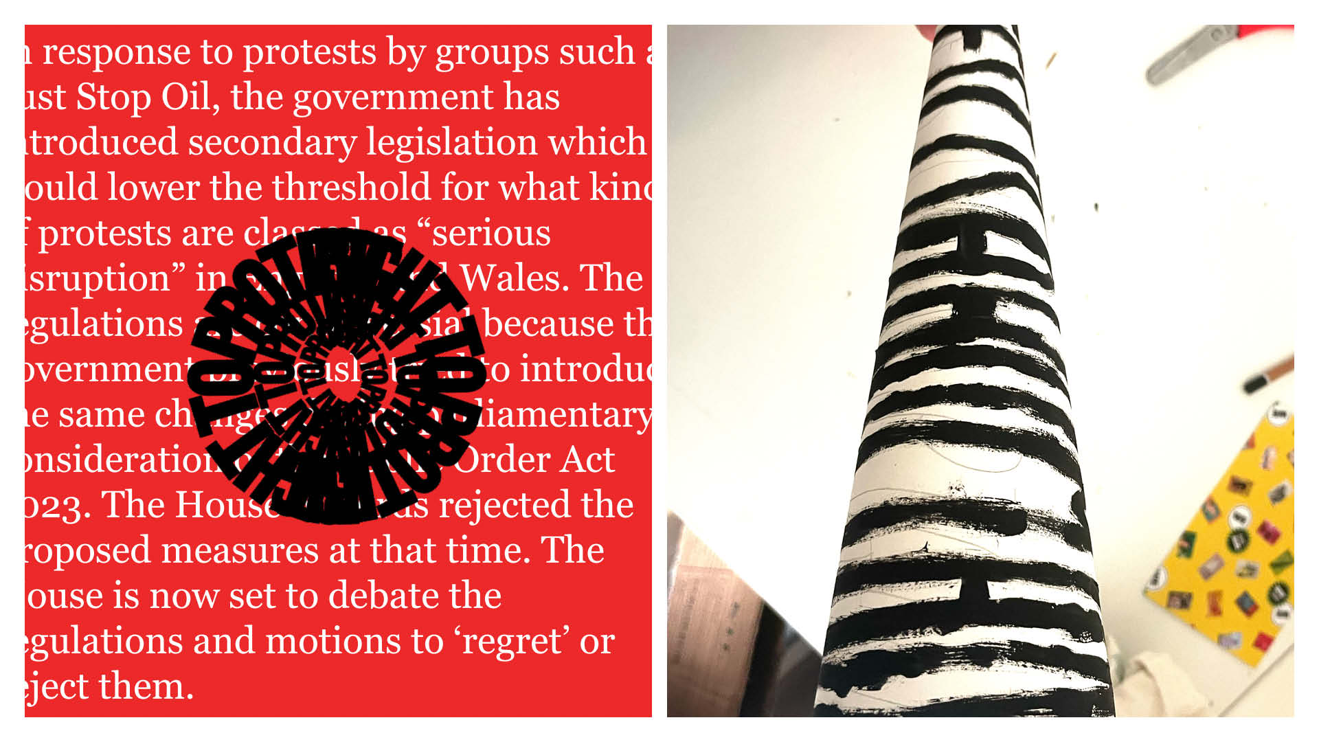 A clock in the foreground 
		with a blue sky, clouds and a sun in the background